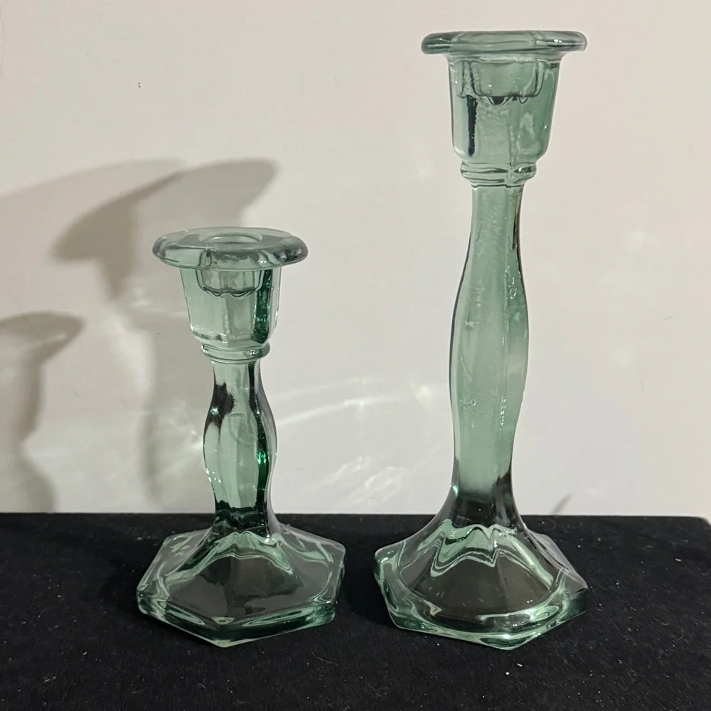 Elegant Glass Candle Holders - Set of 2